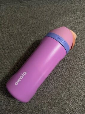 Owala Purple Insulated Bottle with Peach & Lavender Cap
